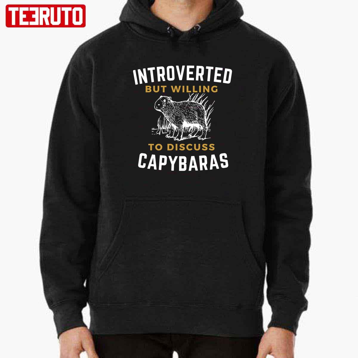 Introverted But Willing To Discuss Capybaras Cute Hamster Unisex Sweatshirt