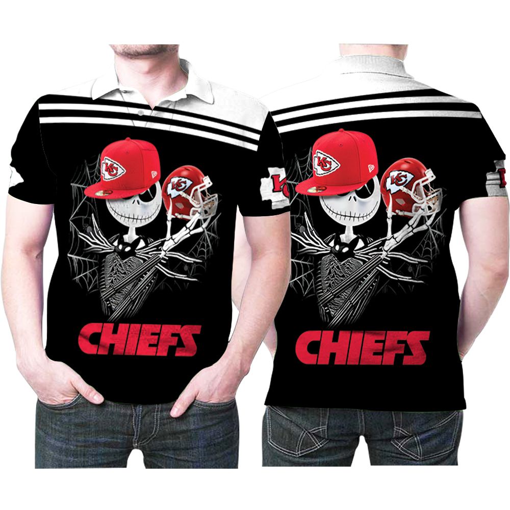 Jack Skellington Kansas City Chiefs Snapback Helmet Nfl Fan 3d Printed Gift For Kansas City Chiefs Fan Polo Shirt All Over Print Shirt 3d T-shirt