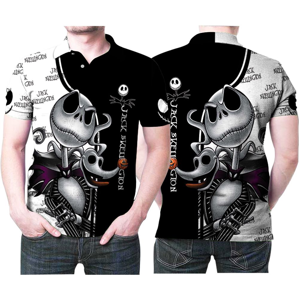 Jack Skellington Pattern Halloween Nightmare Before Christmas 3d Printed Gift For Halloween Fan Polo Shirt All Over Print Shirt 3d T-shirt