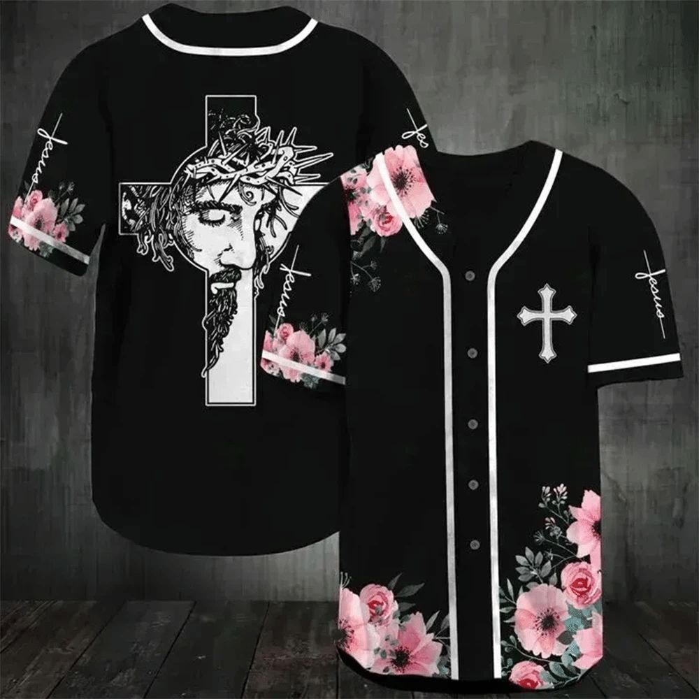 Jesus, God And Flower Of Faith Baseball Jersey 345 Gift For Lover