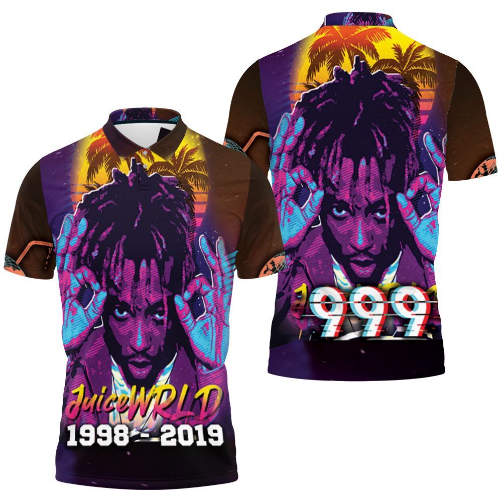 Juice Wrld 999 Rap Pop Neon Style Polo Shirt  All Over Print Shirt 3d T-shirt