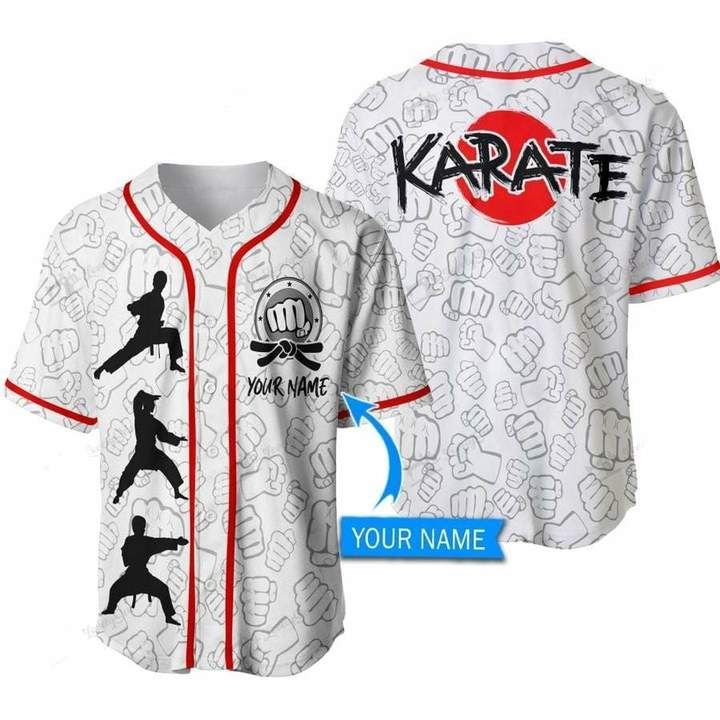 Karate Mas Custom Name 12345 Gift For Lover Baseball Jersey