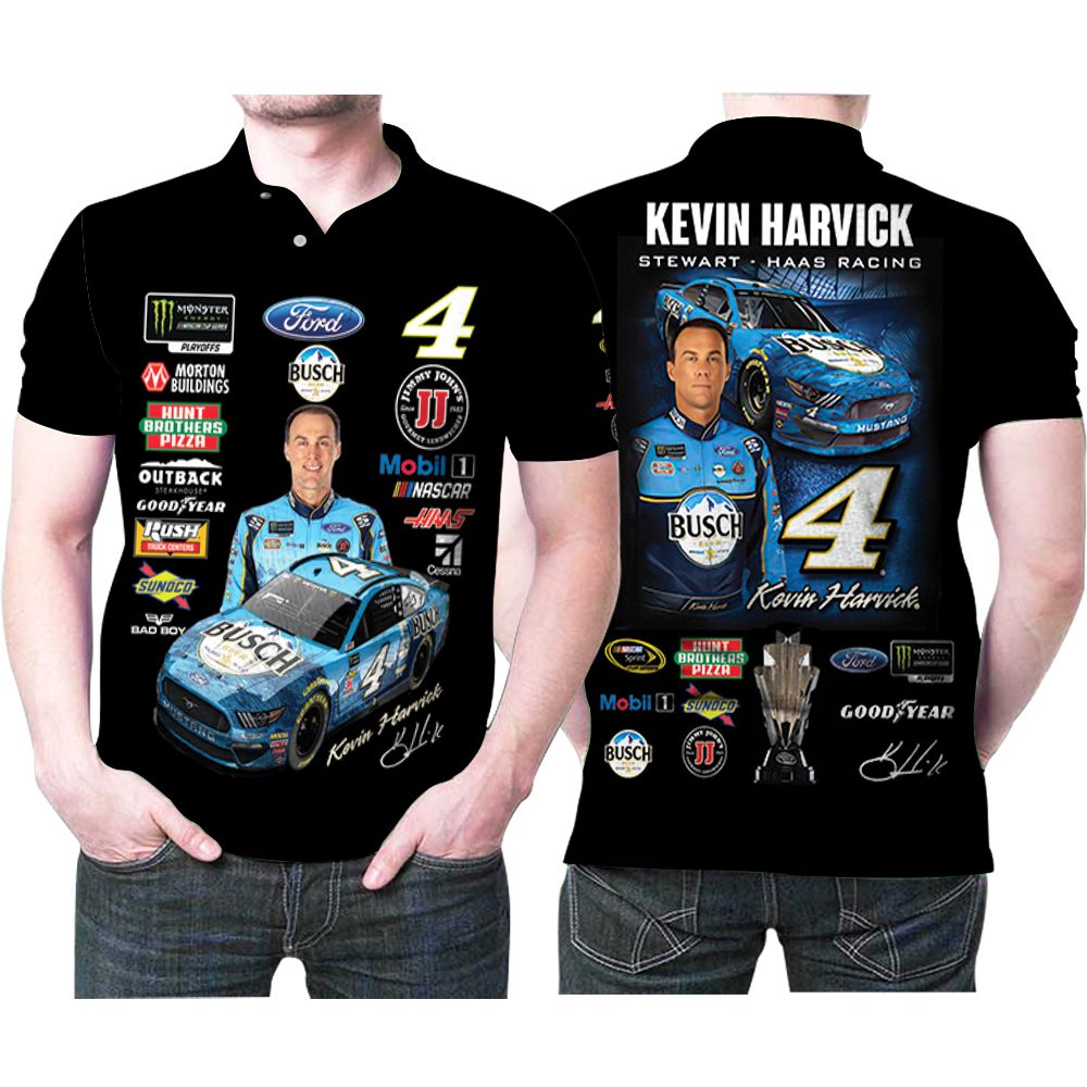Kevin Harvick Stewart Haas Racing 4 Legend Car Racer 3d Printed Gift For Kevin Harvick Fan Polo Shirt All Over Print Shirt 3d T-shirt