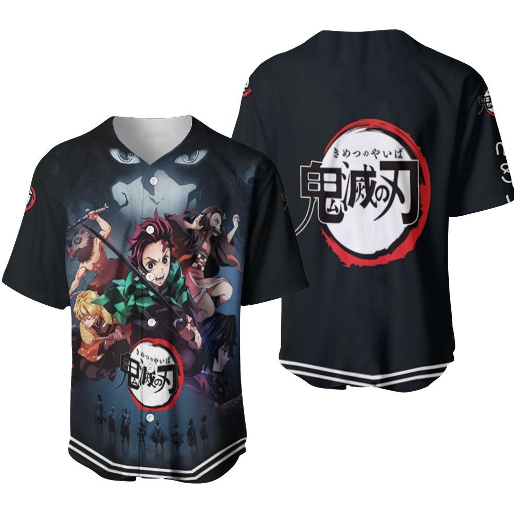 Kimetsu No Yaiba Team Tanjiro 9989 Gift For Lover Baseball Jersey