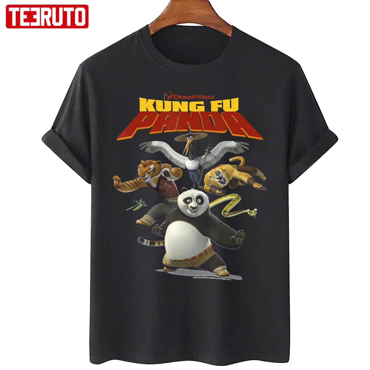 Kung Fu Bear Group Shot Action Portrait Unisex T-Shirt - Teeruto