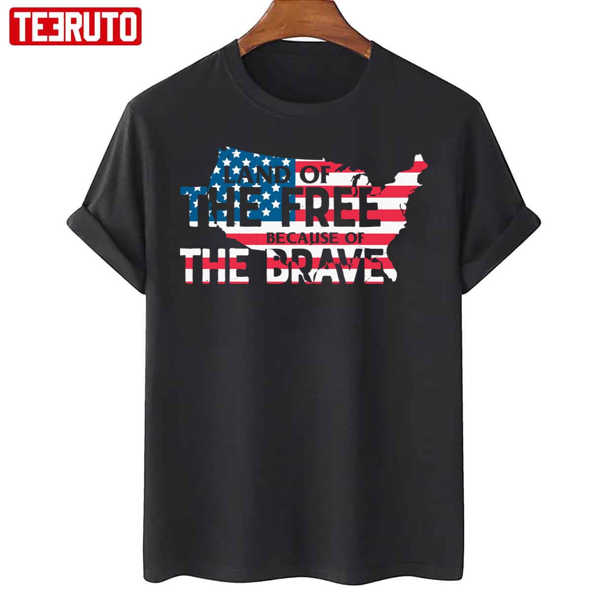 Land Of The Free Brave Powerful 4th Of July 2022 Independence Day Quotes Unisex T-Shirt