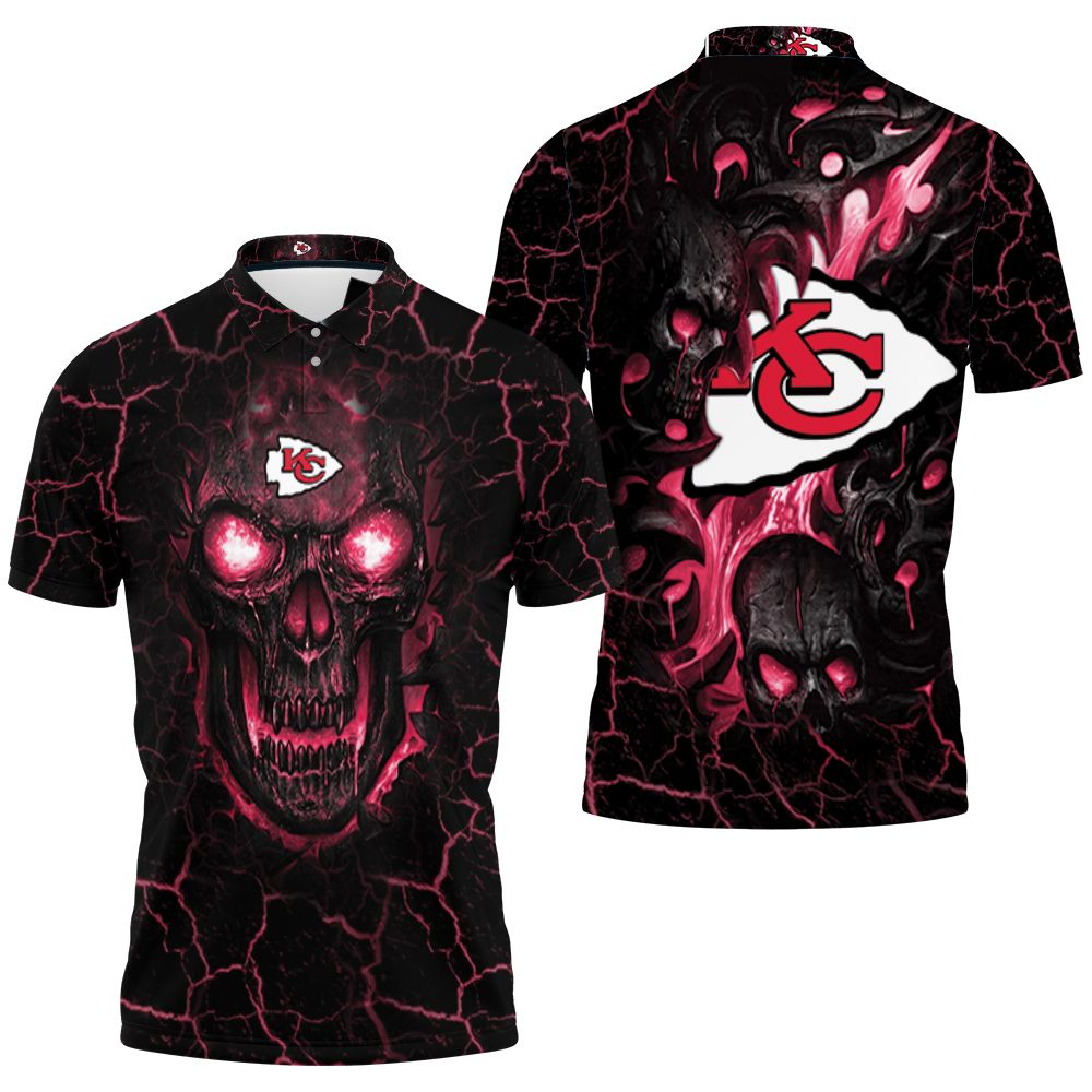 Lava Skull Kansas City Chiefs 3d Jersey Polo Shirt All Over Print Shirt 3d T-shirt