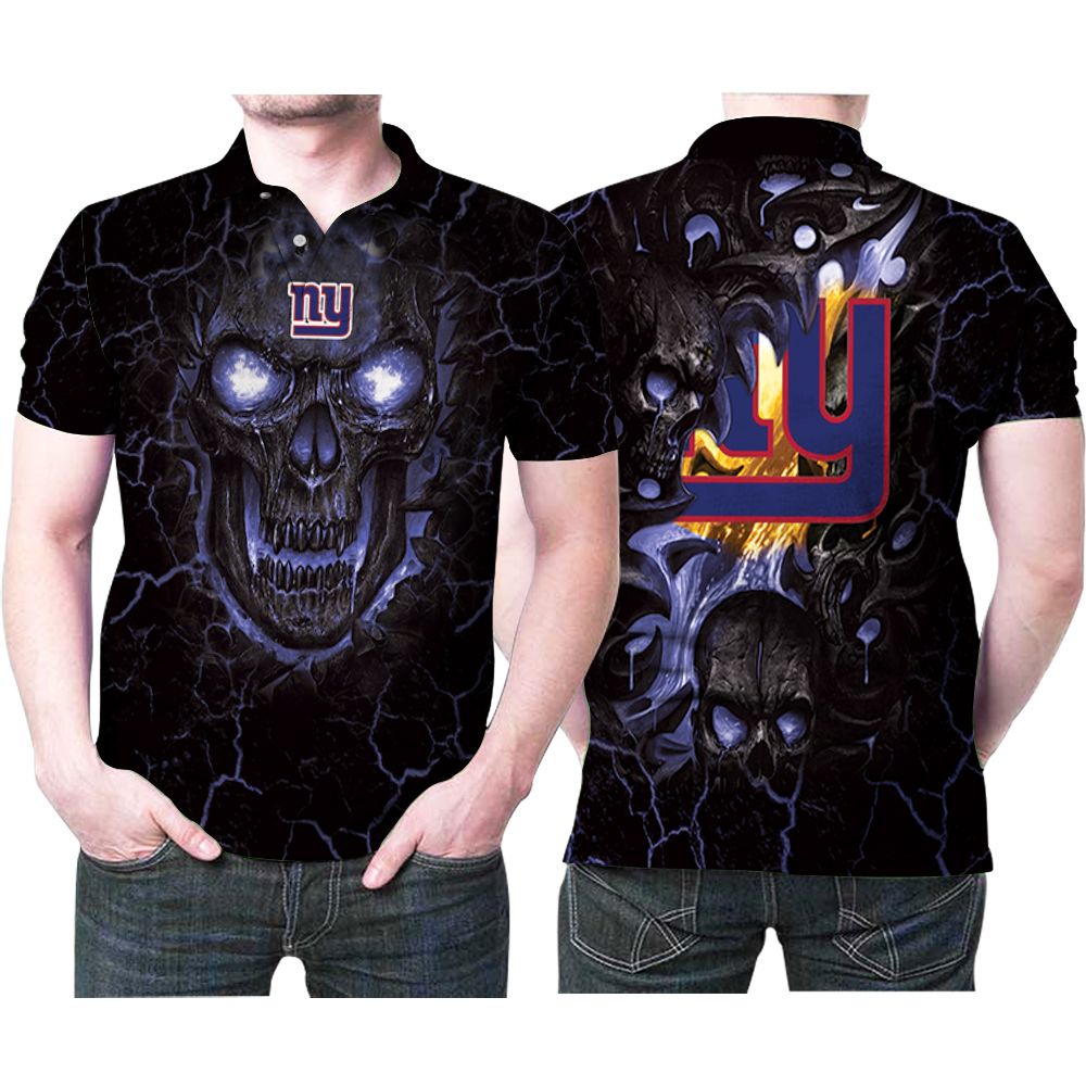 Lava Skull New York Giants Nfl American Football Team Logo 3d Designed Allover Gift For Giants Fans Polo Shirt All Over Print Shirt 3d T-shirt