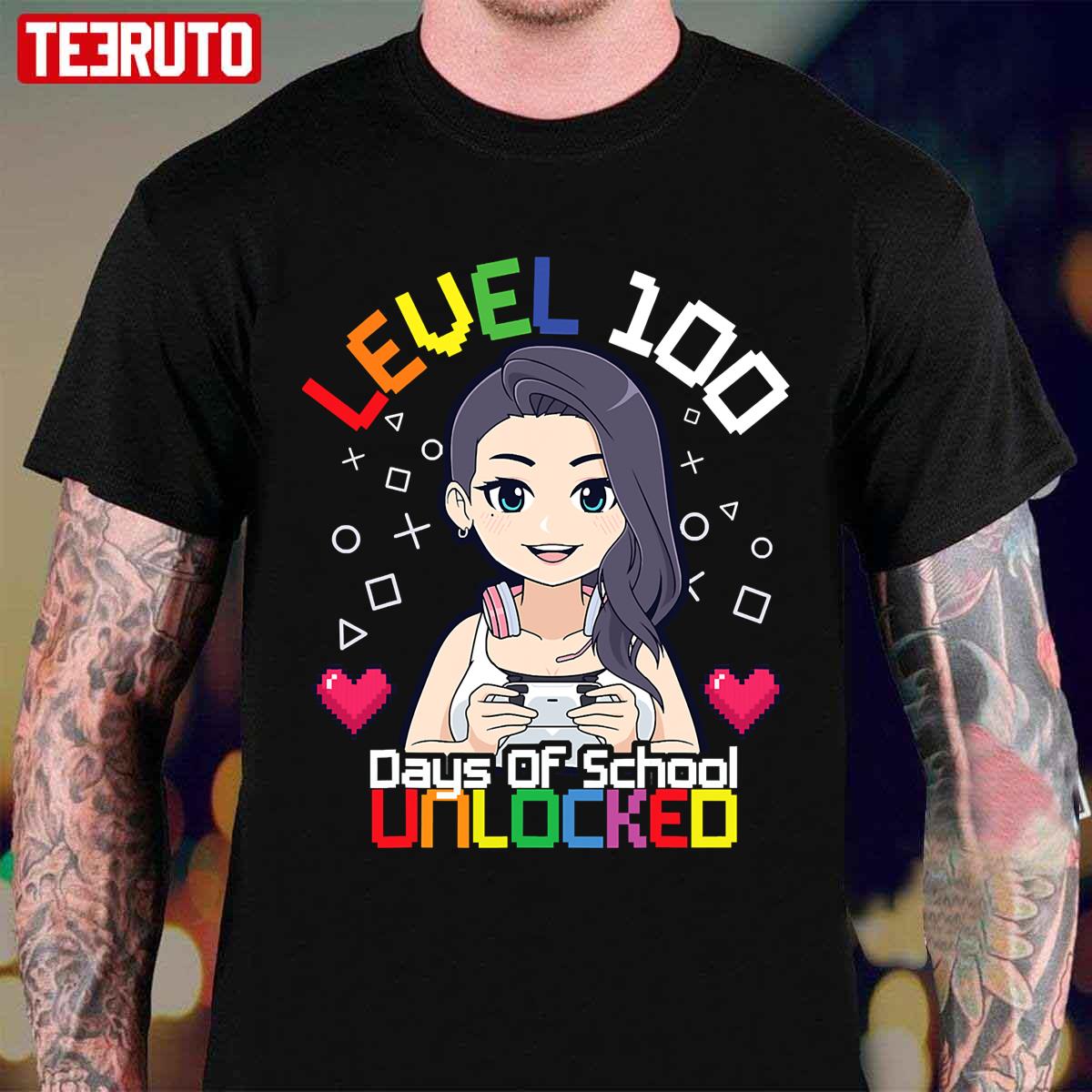 Level 100th Day of School Completed Arcade Hoodie 100 Days Complete Gamer Youth Sweatshirt Video Game 100 Days of School Shirt Youth