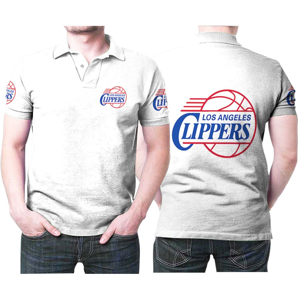 Los Angeles Clippers Basketball Classic Mascot Logo Gift For Clippers Fans White Polo Shirt All Over Print Shirt 3d T-shirt