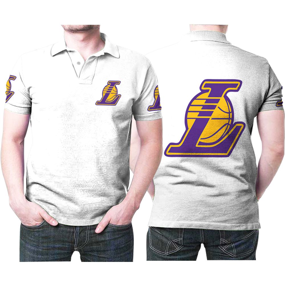Los Angles Lakers Basketball Classic Mascot Logo Gift For Lakers Fans White Polo Shirt All Over Print Shirt 3d T-shirt