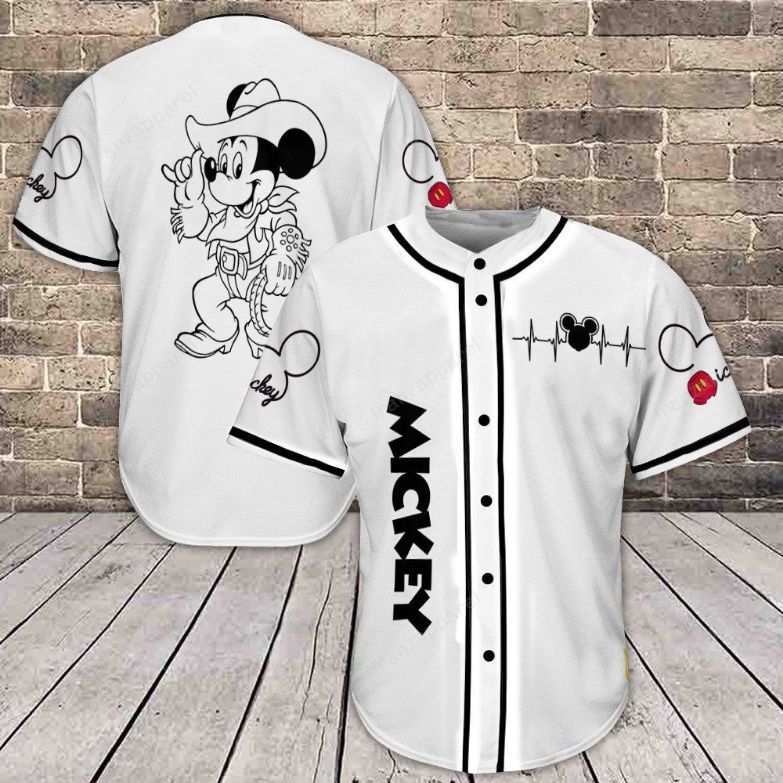Love Mickey Mouse Cowboy 102 Gift For Lover Baseball Jersey