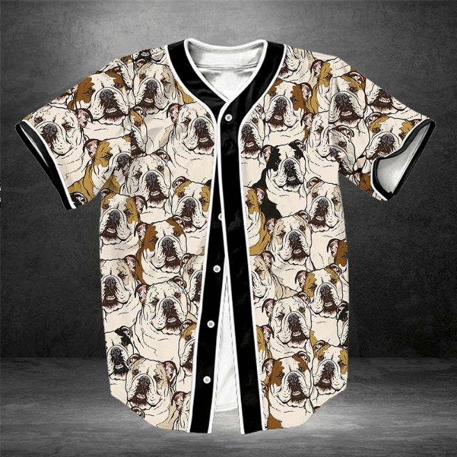 Lovely Bulldog 12345 Gift For Lover Baseball Jersey