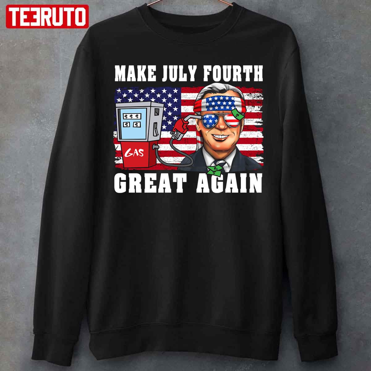 Make July Fourth Great Again Biden USA Flag Unisex T-Shirt