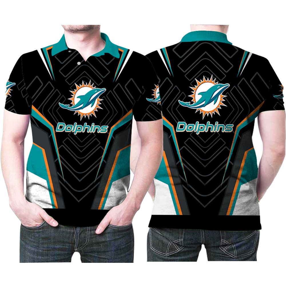 Miami Dolphins Logo All Over 3d Printed Gift For Miami Dolphins Fan Polo Shirt All Over Print Shirt 3d T-shirt