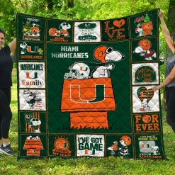 Miami Hurricanes Sn Mh Quilt Blanket