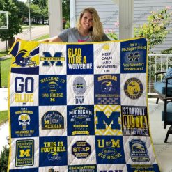 Michigan Wolverines Quilt Blanket 02 DUP