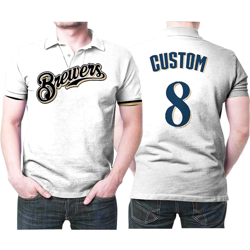 Milwaukee Brewers Ryan Braun 8 Mlb Baseball Majestic Home White 2019 Jersey Style Gift For Milwaukee Fans Polo Shirt All Over Print Shirt 3d T-shirt