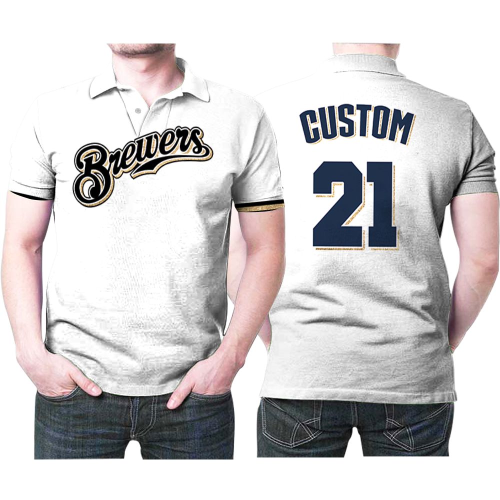 Milwaukee Brewers Travis Shaw 21 Majestic Home Official Cool Base Player Jersey White 2019 Jersey Style Gift For Milwaukee Fan Polo Shirt