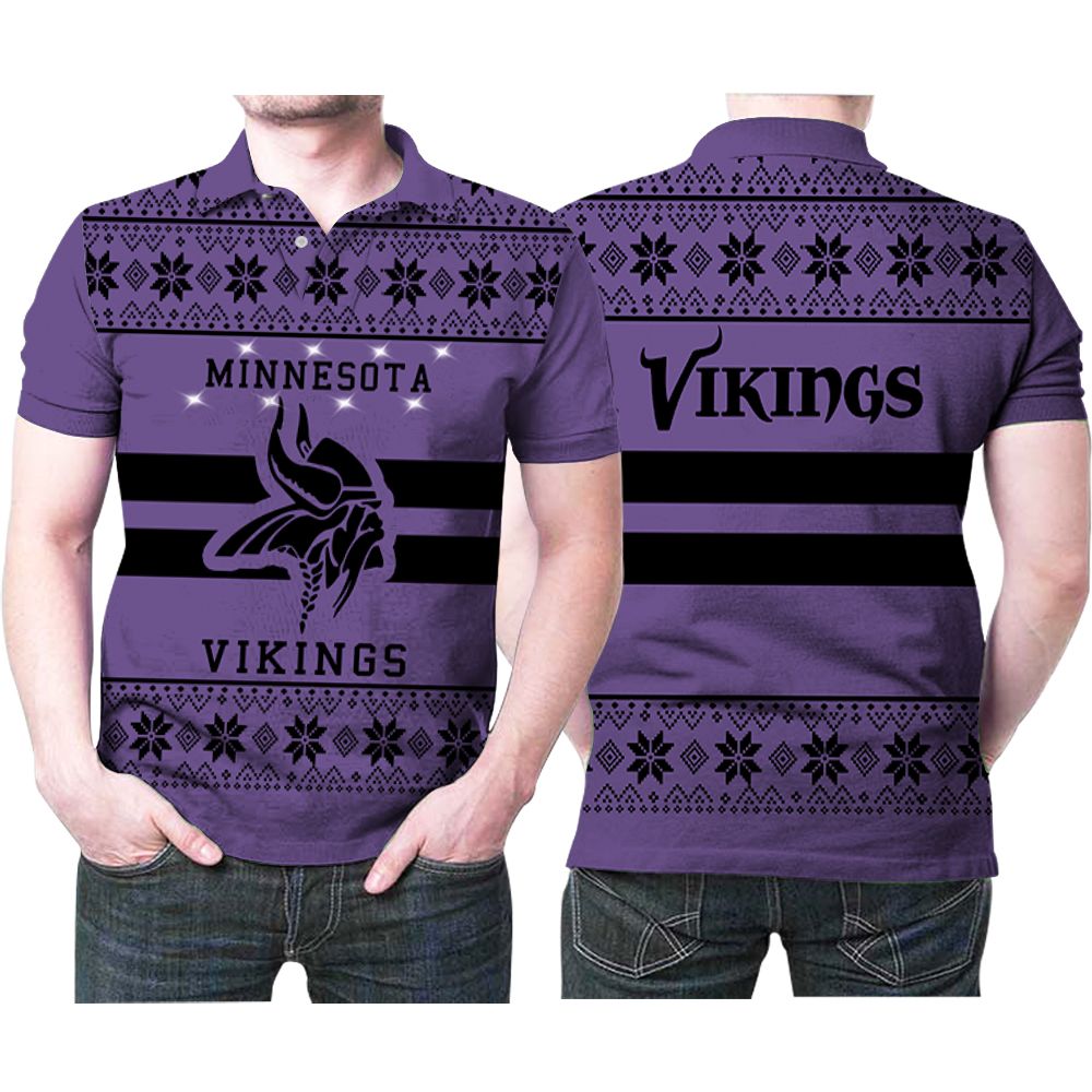 Minnesota Vikings Light Up Ugly Christmas 3d Printed Gift For Minnesota Vikings Fan Polo Shirt All Over Print Shirt 3d T-shirt