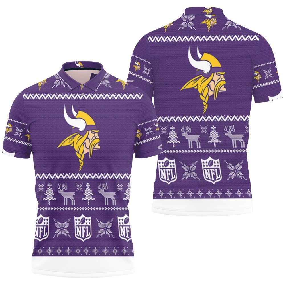 Minnesota Vikings Nfl Ugly Sweatshirt Christmas 3d Polo Shirt All Over Print Shirt 3d T-shirt