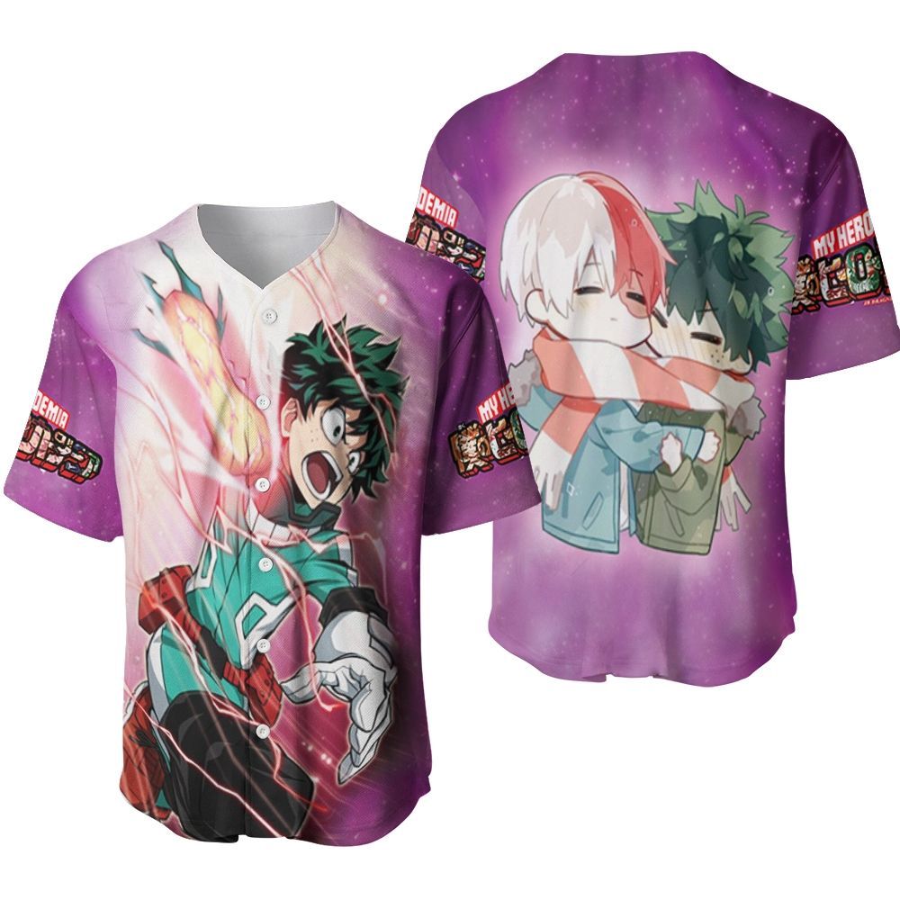 My Hero Academia Midoriya Izuku Fire Skill Scene Gift For Lover Baseball Jersey