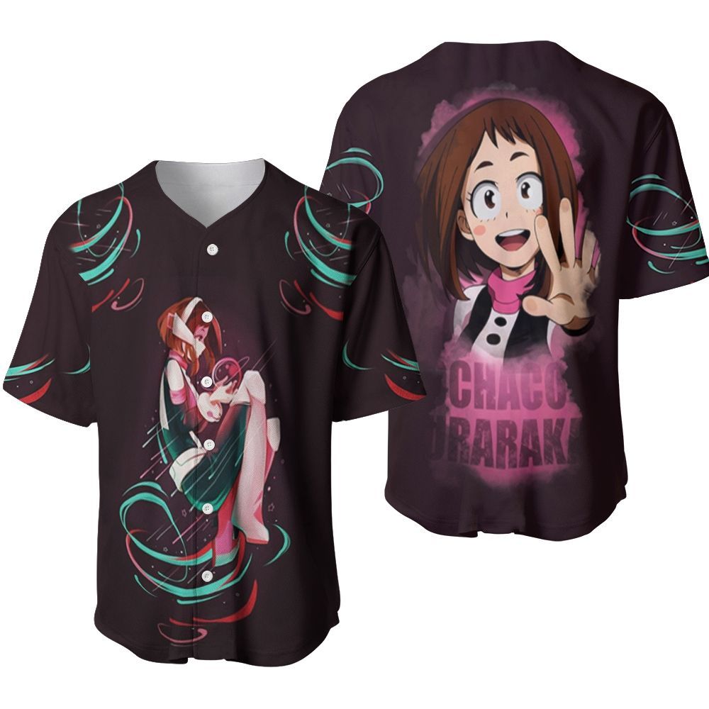 My Hero Academia Ochako Uraraka Cute Effect Anime Gift For Lover Baseball Jersey