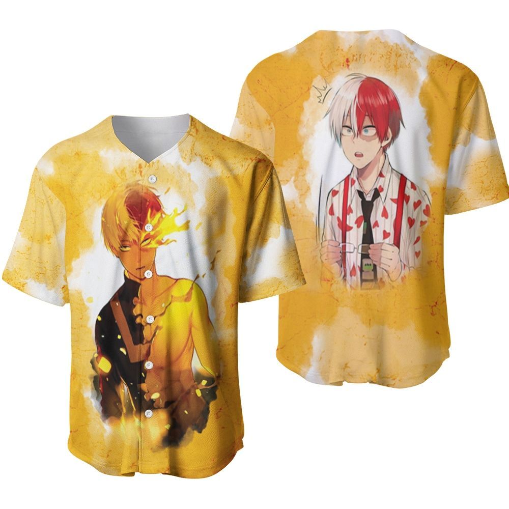 My Hero Academia Todoroki Shouto Fire 6 Packs 1 Gift For Lover Baseball Jersey