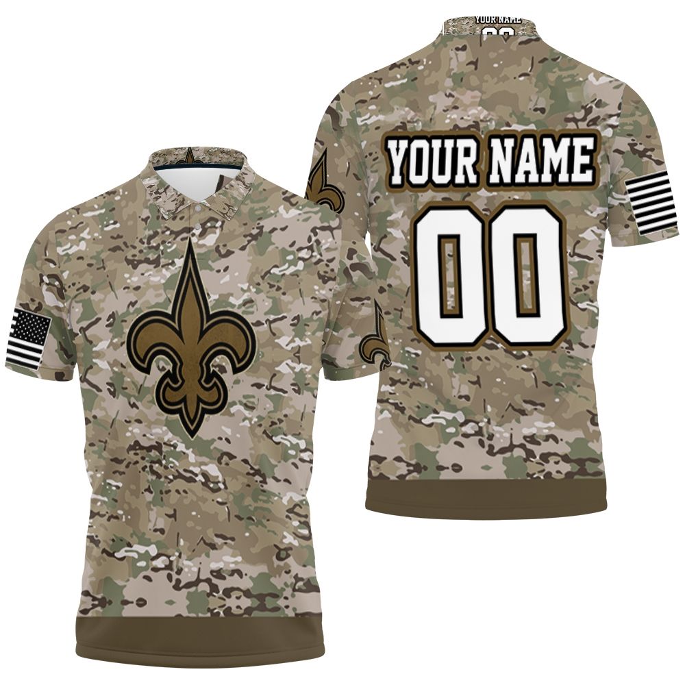 New Orleans Saints Camouflage Veteran 3d Personalized Polo Shirt All Over Print Shirt 3d T-shirt