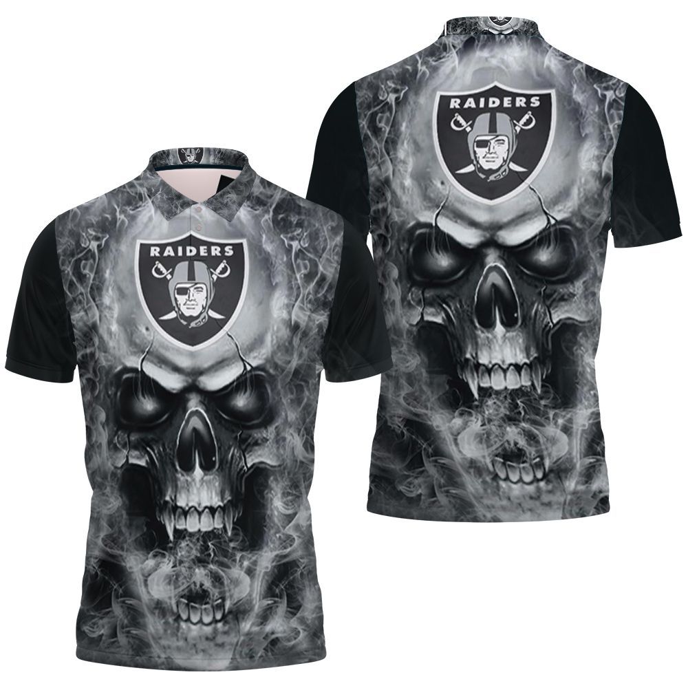 Oakland Raiders 3d Skull Jersey Polo Shirt All Over Print Shirt 3d T-shirt