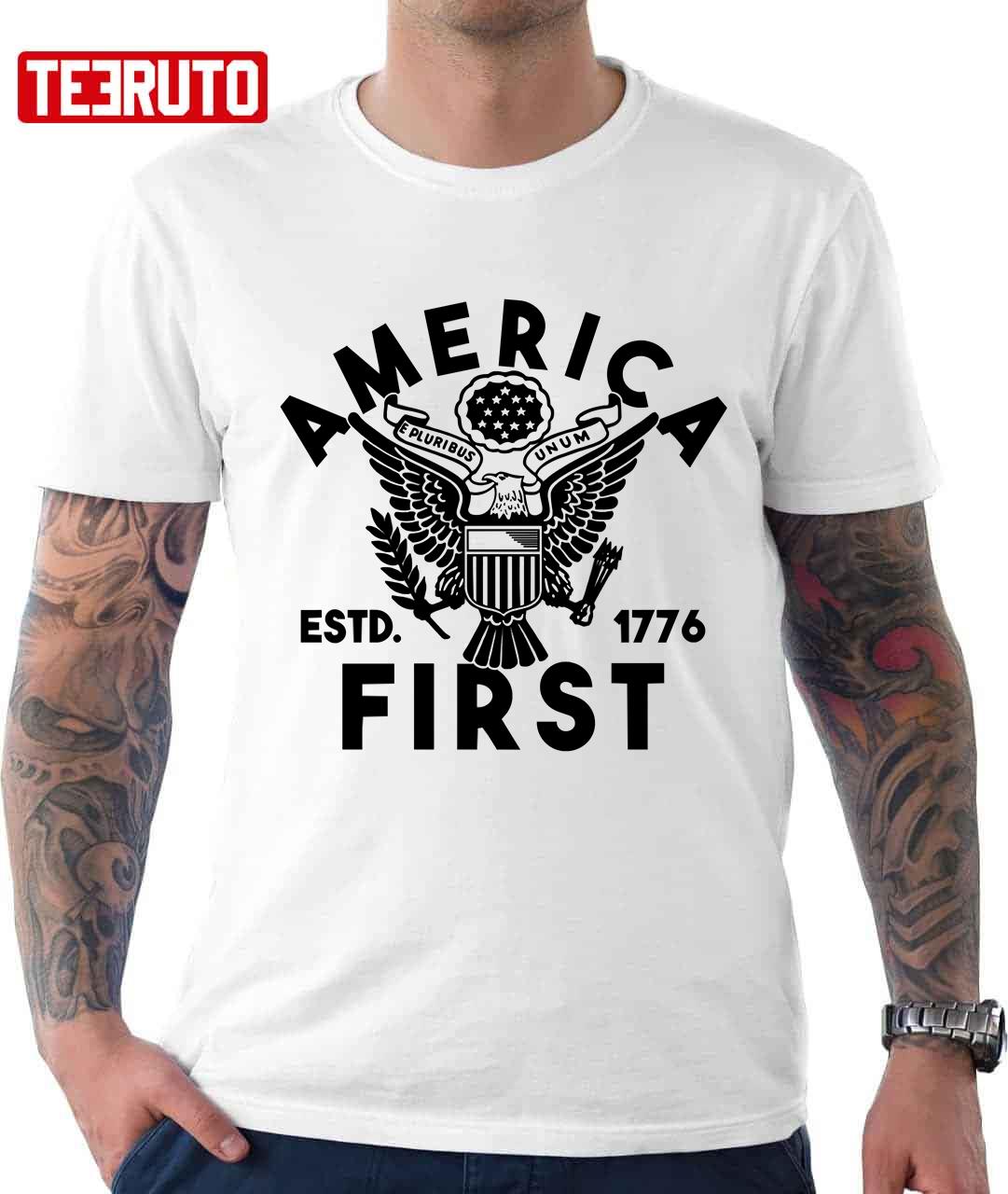 Patriotic America First Est 1776 Unisex T-Shirt - Teeruto