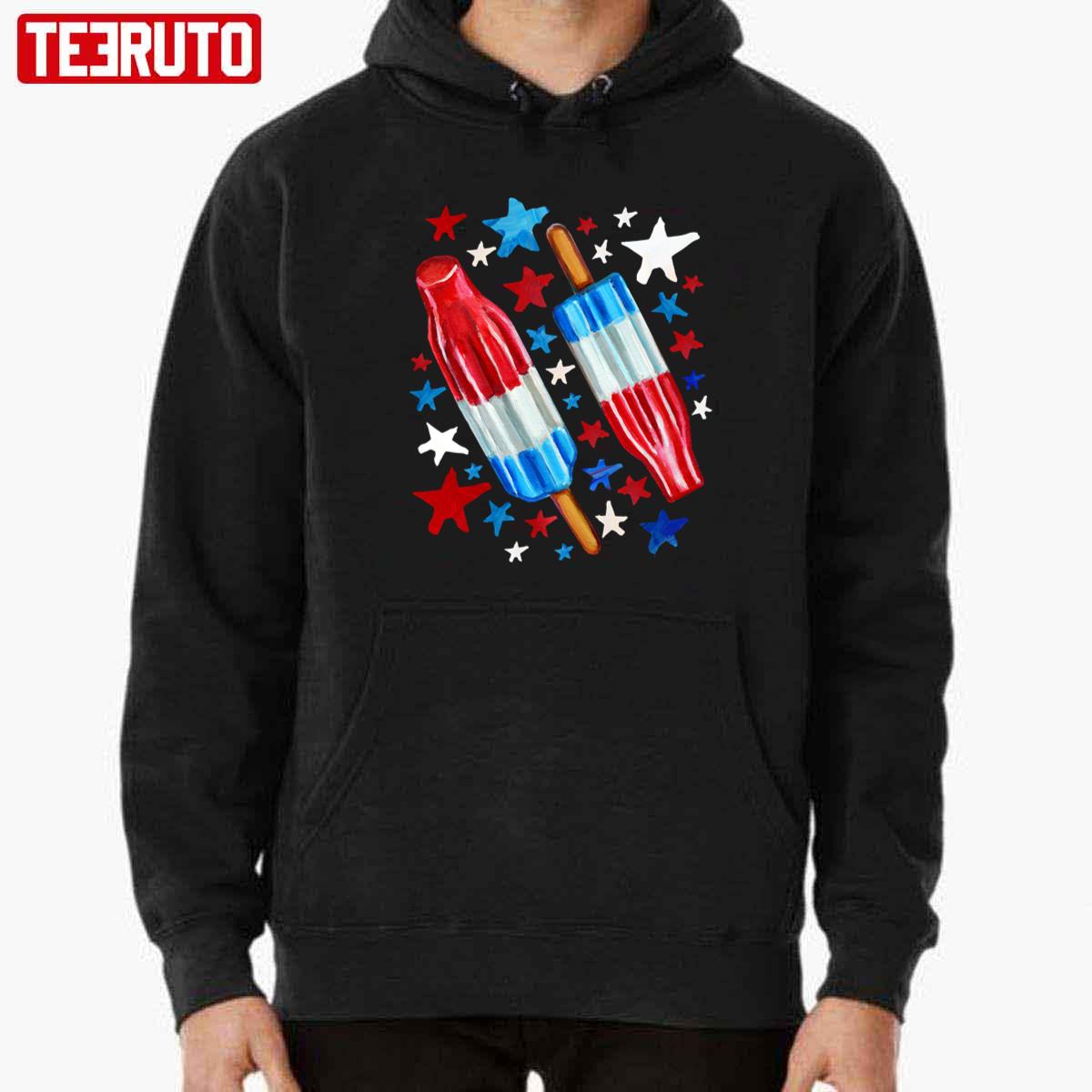 Patriotic Rocket Pop And Stars Pattern Unisex T-Shirt