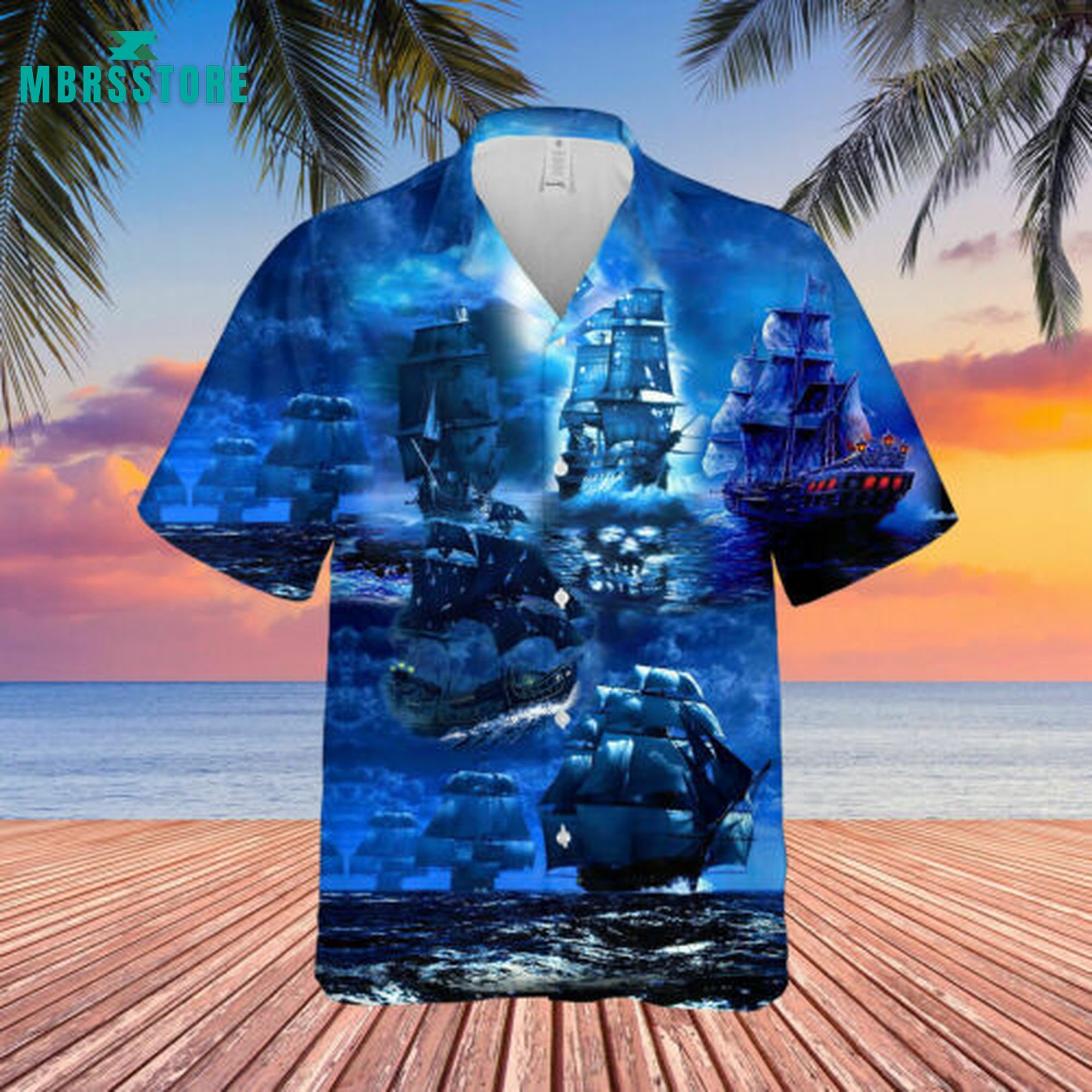 Skeleton Pirates Print Hawaiian Shirt - Teeruto