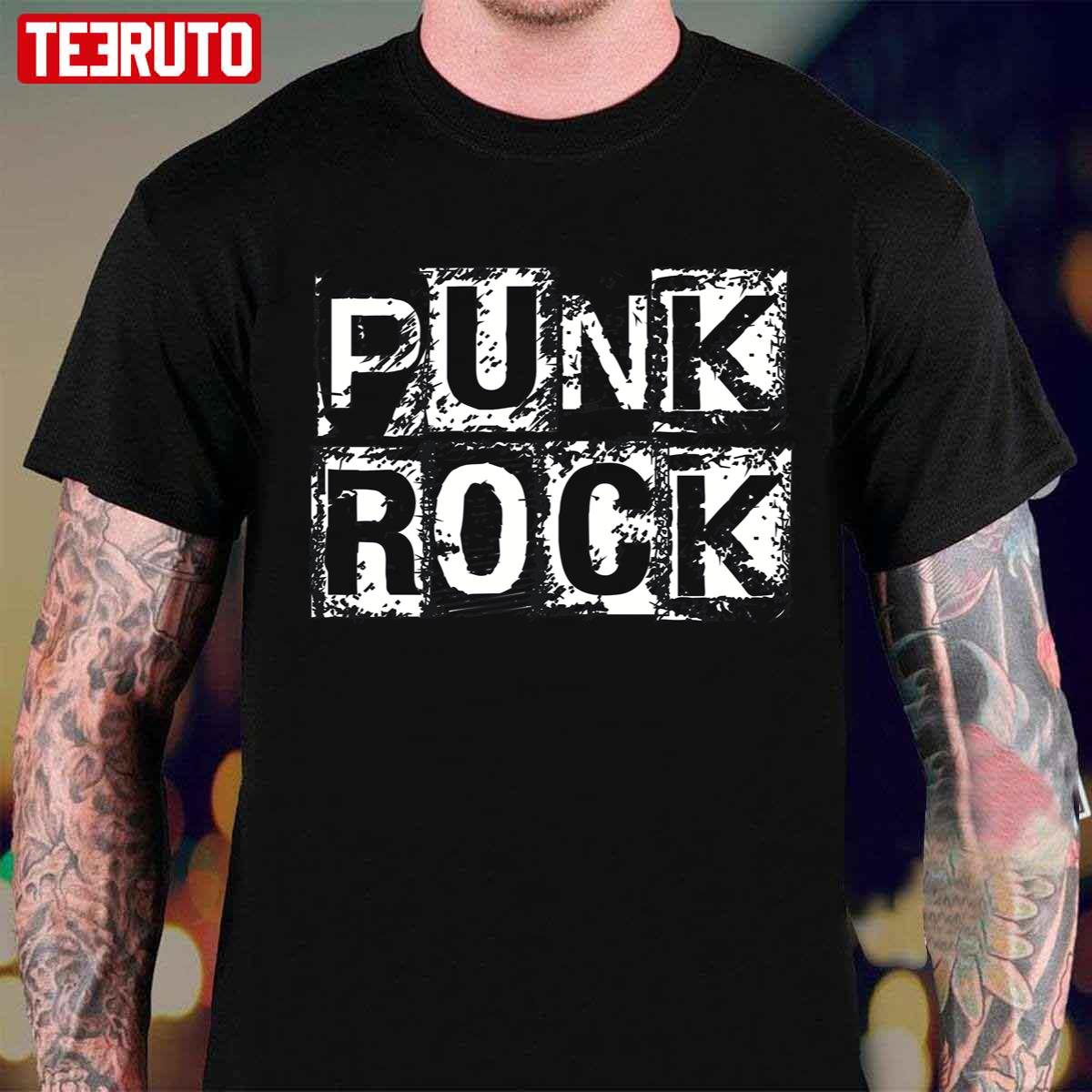 Punk Rock White Grunge Block Unisex Sweatshirt