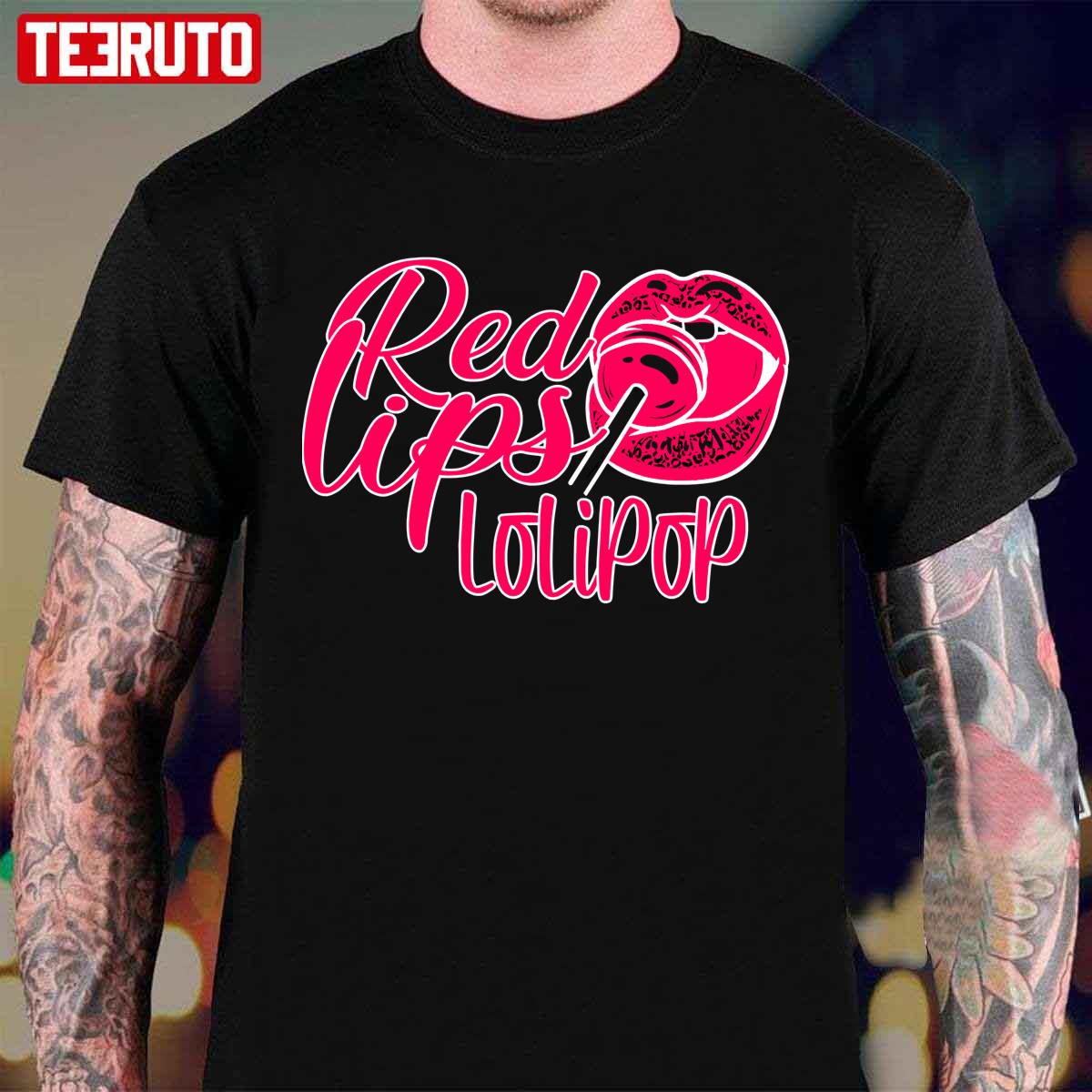 Red Lips Lollipop Love Unisex T-Shirt