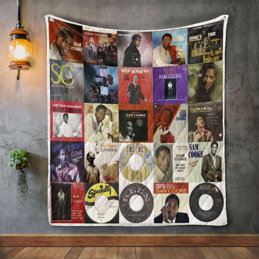 Sam Cooke Album Covers Quilt Blanket