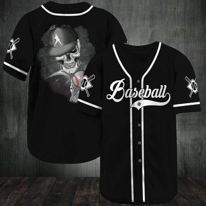 Skull Baseball 10 Gift For Lover Baseball Jersey
