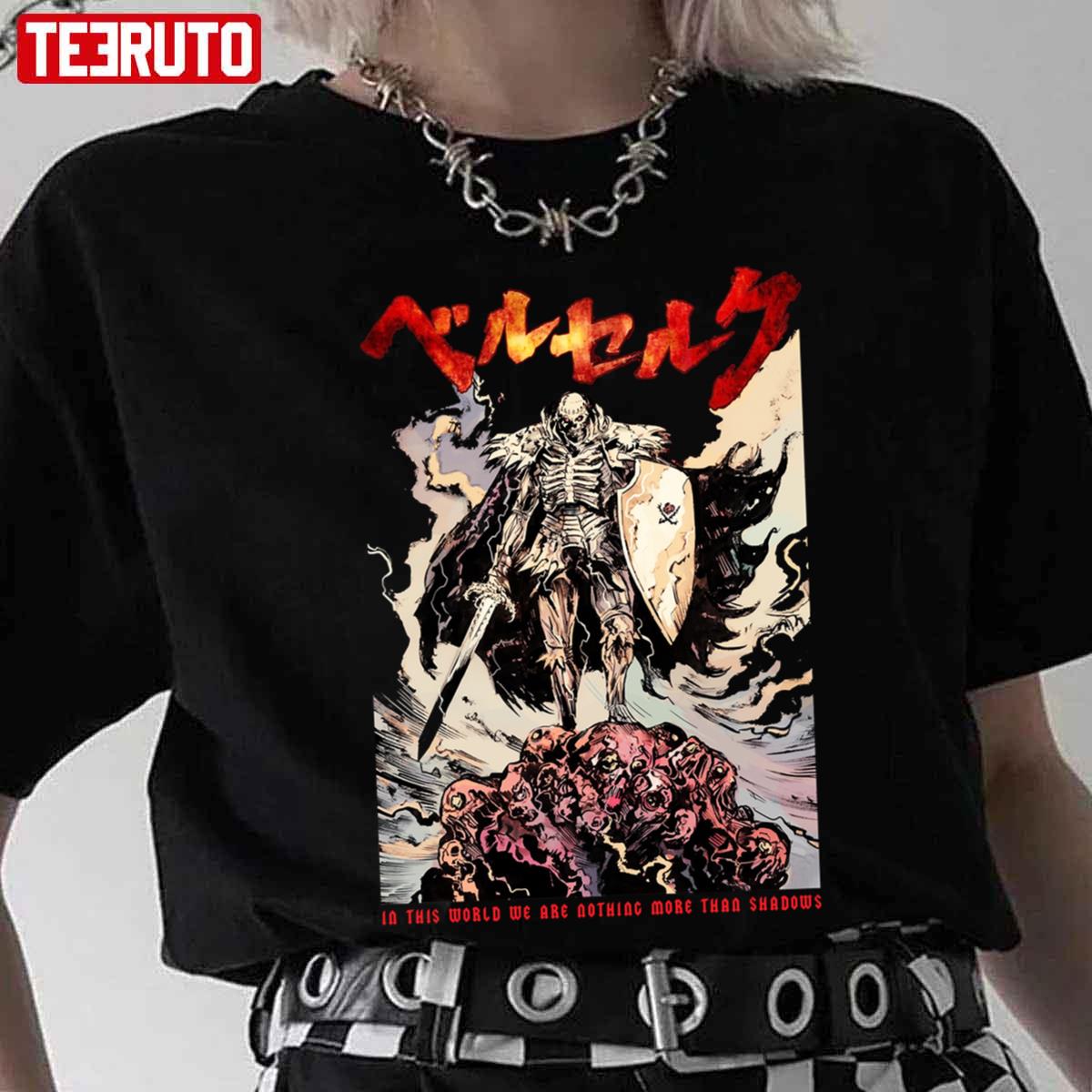 Skull Knight Skeleton Warrior Anime Manga Unisex T-Shirt