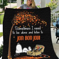 Snoopy And Jon Bon Jovi Quilt Blanket