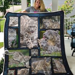 Snow Leopard And Leopard Baby Quilt Blanket Great Customized Gifts For Birthday Christmas Thanksgiving Perfect Gifts For Leopard Lover