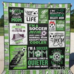 Soccer I’m Beautiful Because I’m A Soccer Mom Quilt Blanket Great Customized Gifts For Birthday Christmas Thanksgiving Mother’s Day Perfect Gifts For Soccer Lover