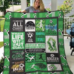 Soccer Mom Annoucement Quilt Blanket Great Customized Gifts For Birthday Christmas Thanksgiving Mother’s Day Perfect Gifts For Soccer Lover