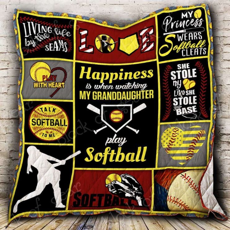 Softball Grandma Quilt Blanket