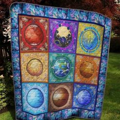 Solar System Nine Planets Quilt Blanket Great Customized Blanket Gifts For Birthday Christmas Thanksgiving