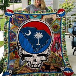 South Carolina On The Skull Quilt Blanket Great Customized Blanket Gifts For Birthday Christmas Thanksgiving