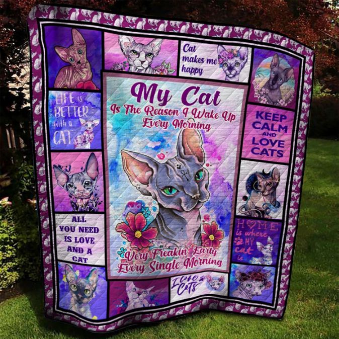 Sphynx Cat Life Is Better With A Cat Quilt Blanket Great Customized Gifts For Birthday Christmas Thanksgiving Perfect Gifts For Cat Lover