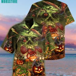 Spooky Dragon Pumpkin Halloween Beach Hawaiian Shirt