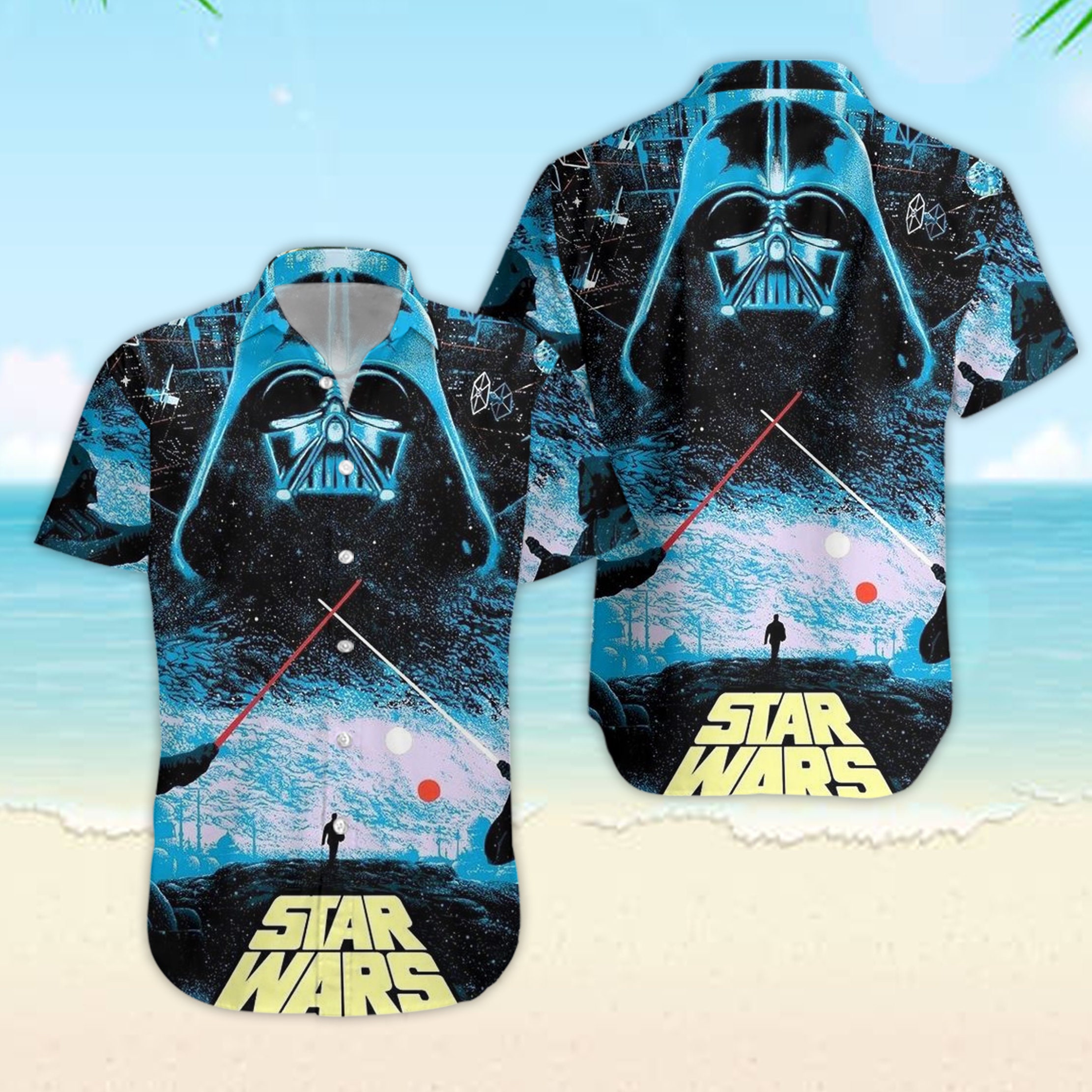 Starwars Buttonup Star Wars Summer Father Beach Hawaiian Shirt