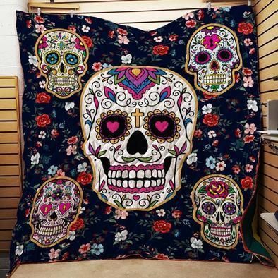 Sugar Skull Quilt Blanket