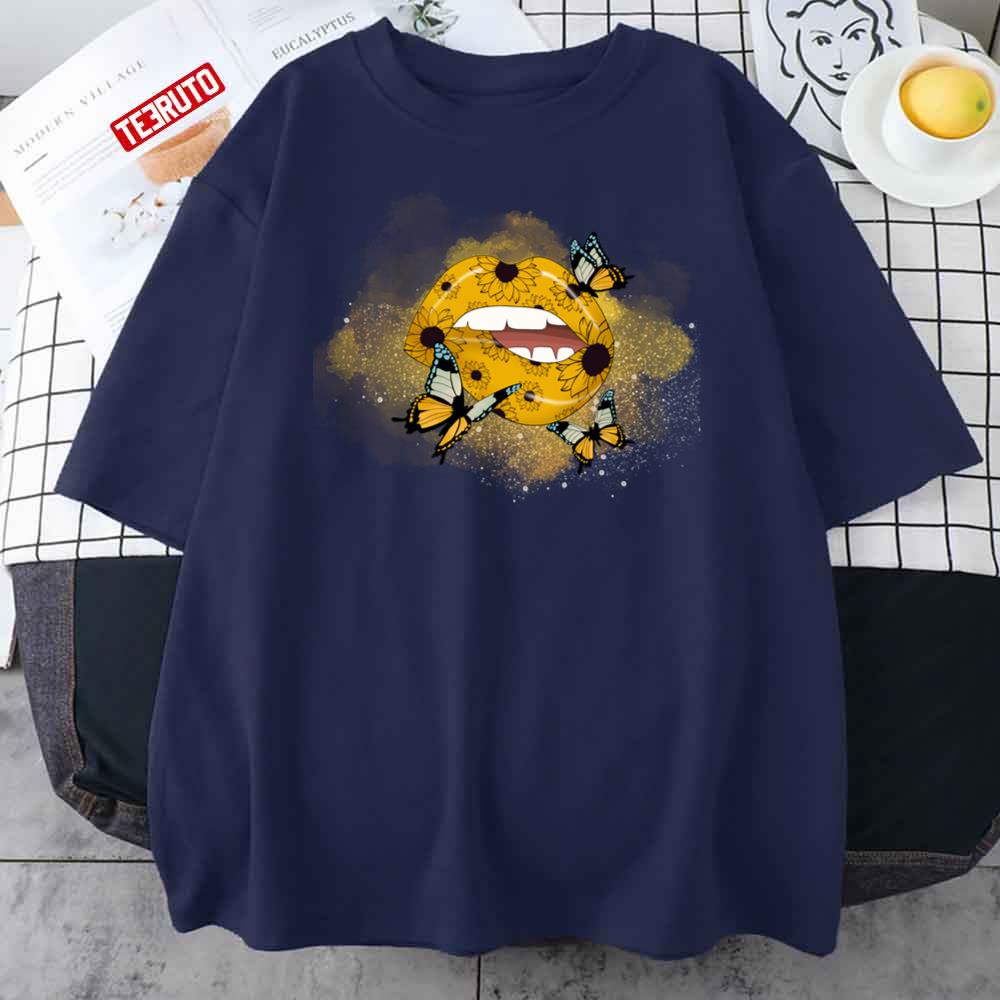 Tiny Sunflower Lips Sublimation Unisex T-Shirt